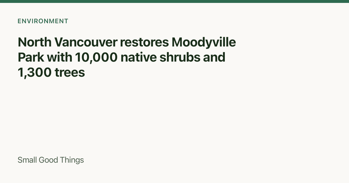 North Vancouver restores Moodyville Park with 10,000 native shrubs and 1,300 trees — North Vancouver, Canada