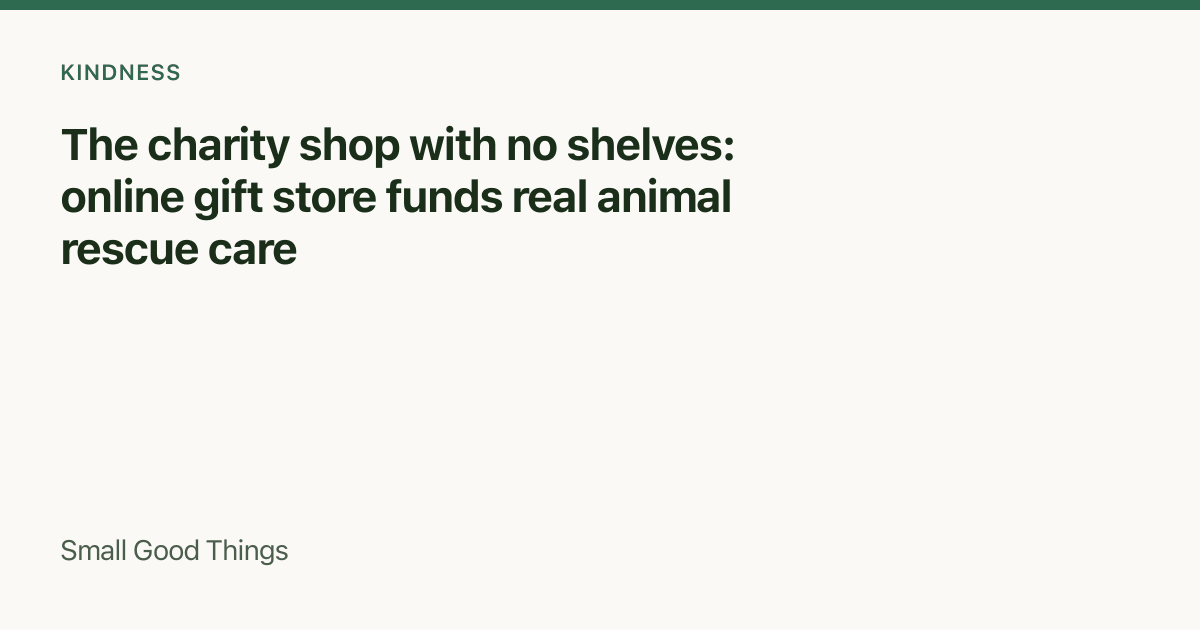 The charity shop with no shelves: online gift store funds real animal rescue care — United Kingdom