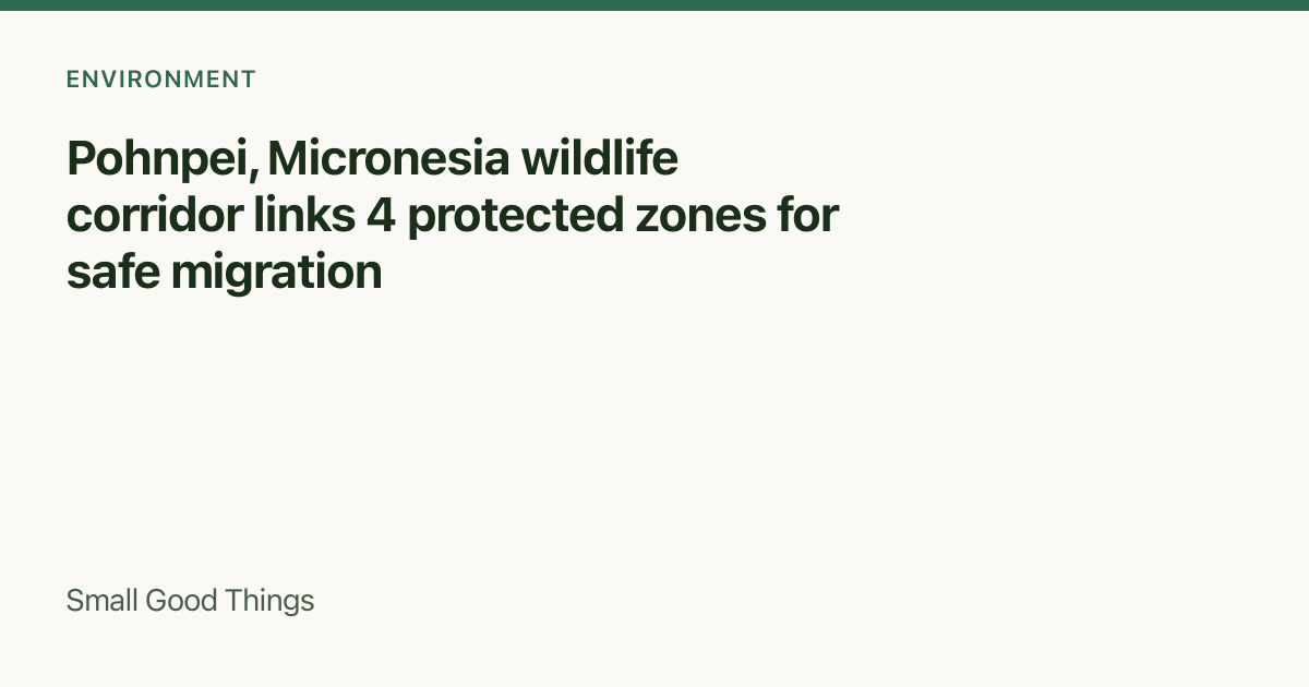 Pohnpei, Micronesia wildlife corridor links 4 protected zones for safe migration — Pohnpei, Micronesia