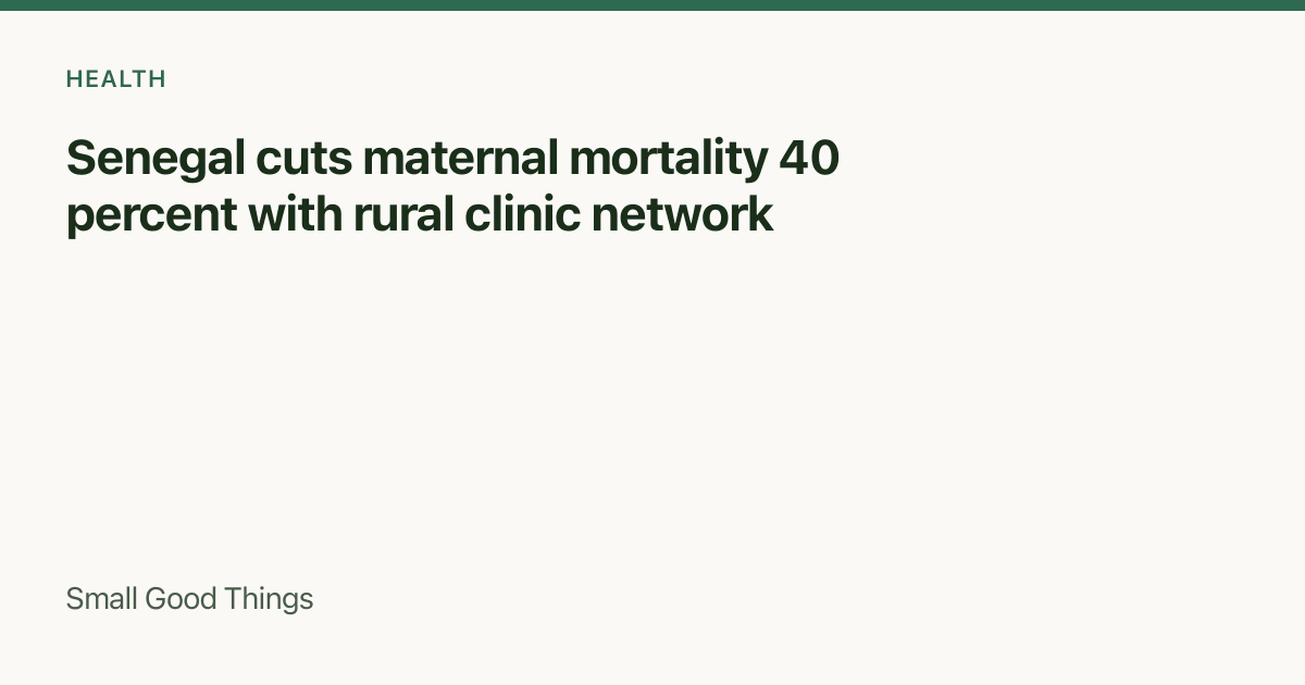 Senegal cuts maternal mortality 40 percent with rural clinic network — Senegal