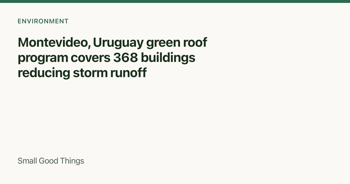 Montevideo, Uruguay green roof program covers 368 buildings reducing storm runoff — Montevideo, Uruguay