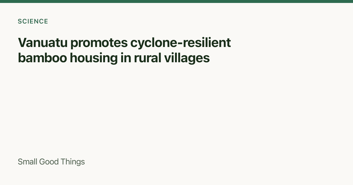 Vanuatu promotes cyclone-resilient bamboo housing in rural villages — Vanuatu