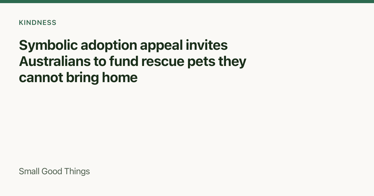 Symbolic adoption appeal invites Australians to fund rescue pets they cannot bring home — Australia