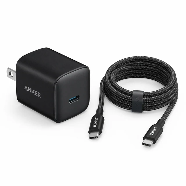 Anker USB-C cable + charger product photo